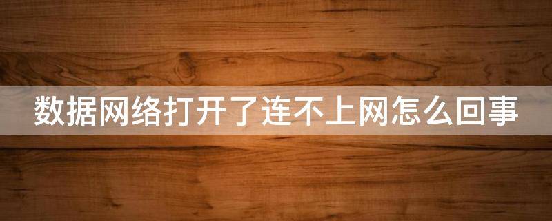 数据网络打开了连不上网怎么回事（数据网络打开了连不上网怎么回事安卓）