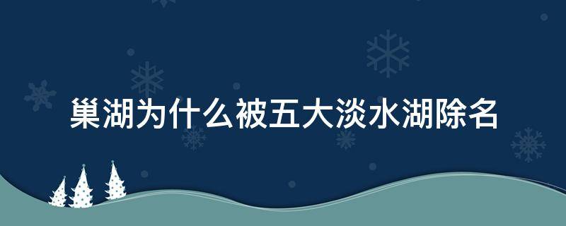 巢湖为什么被五大淡水湖除名 巢湖是不是四大淡水湖之一