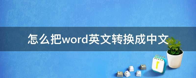 怎么把word英文转换成中文（如何把word文档里的英文转换成中文）