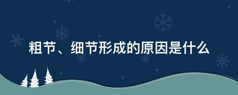 粗节、细节形成的原因是什么（细中带节,节中带细,称为什么）