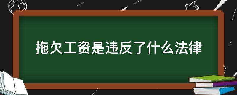 拖欠工资是违反了什么法律（拖欠员工工资违法了什么法律）