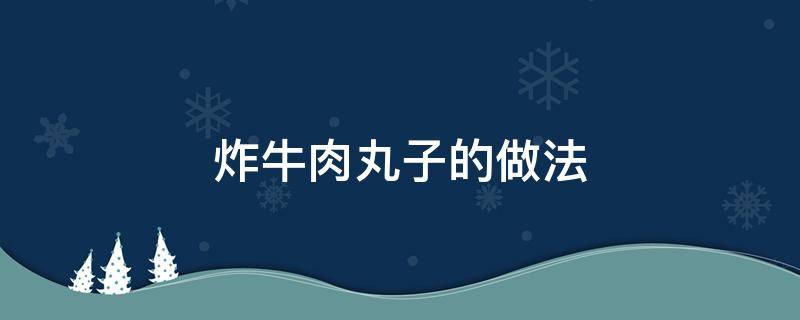 炸牛肉丸子的做法（炸牛肉丸子的做法和配方视频教程）