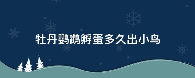 牡丹鹦鹉孵蛋多久出小鸟 牡丹鹦鹉孵蛋多久出小鸟四个蛋啥时出完