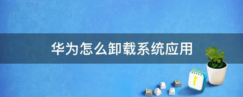 华为怎么卸载系统应用（华为手机怎样卸载系统应用程序）