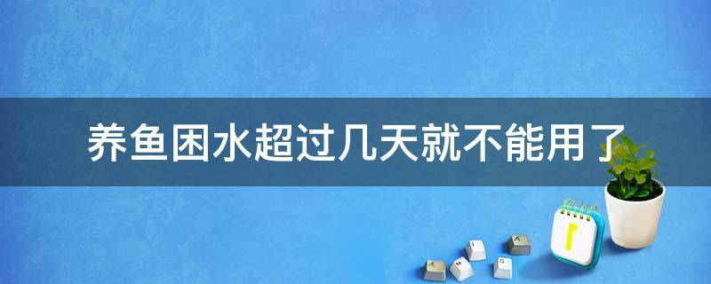 养鱼困水超过几天就不能用了（养鱼困水两天可以吗）