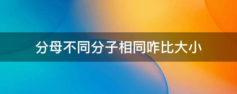 分母不同分子相同咋比大小 分母不同怎么比大小