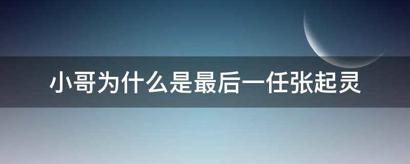 小哥为什么是最后一任张起灵 小哥为什么是最后一个张起灵