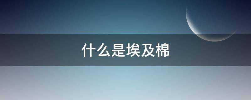 什么是埃及棉（什么叫埃及棉）