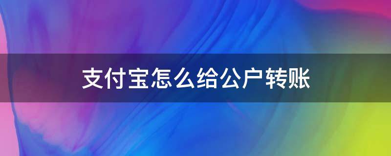 支付宝怎么给公户转账（支付宝转账公户怎么转）