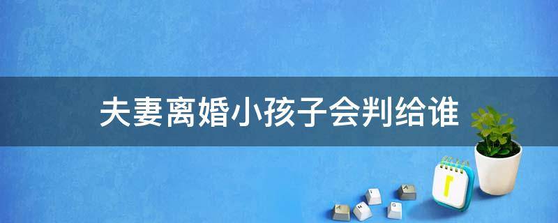 夫妻离婚小孩子会判给谁（夫妻离婚小孩一般会判给谁）