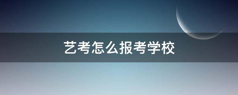 艺考怎么报考学校 艺考生怎么报考学校