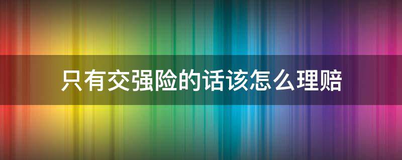 只有交强险的话该怎么理赔（只有交强险可以理赔吗）