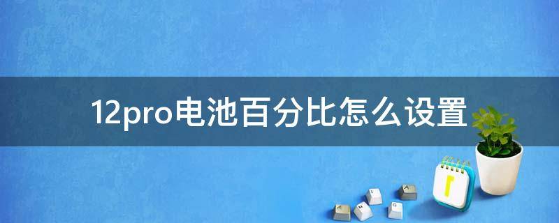 12pro电池百分比怎么设置（13pro的电池百分比怎么设置）