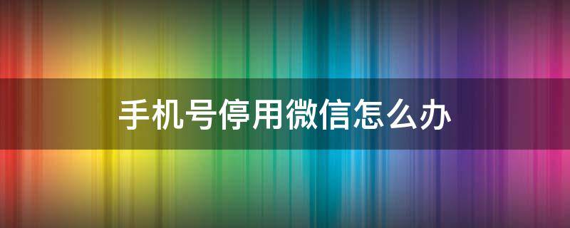 手机号停用微信怎么办（手机号是微信号,手机号停用怎么办）