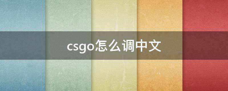 csgo怎么调中文（苹果电脑csgo怎么调中文）