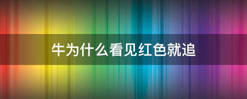 牛为什么看见红色就追 牛为什么看到红布就追