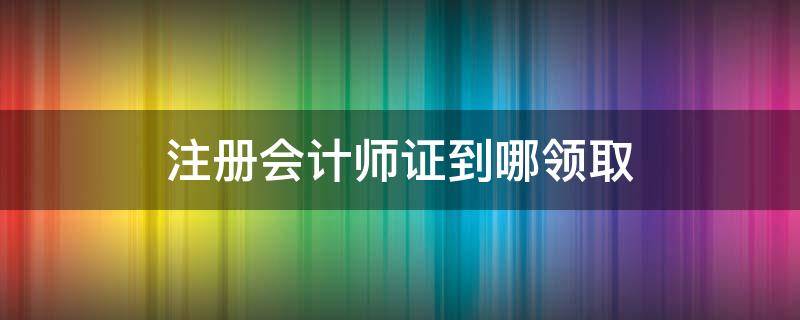 注册会计师证到哪领取（中国注册会计师证书领取）