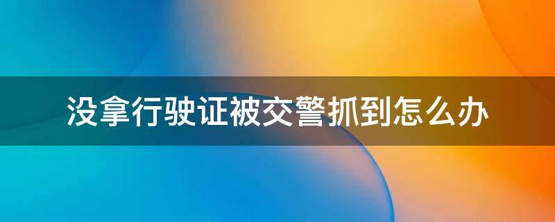 没拿行驶证被交警抓到怎么办 车子无行驶证被交警抓到会怎么处理