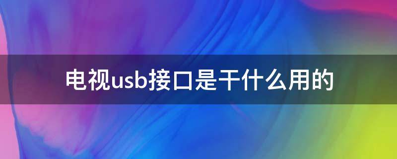 电视usb接口是干什么用的（电视USB接口有什么用）