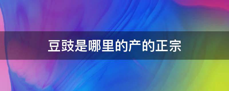 豆豉是哪里的产的正宗（豆豉哪里产的好）