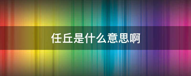 任丘是什么意思啊（就拿任丘的来说吧是什么意思）