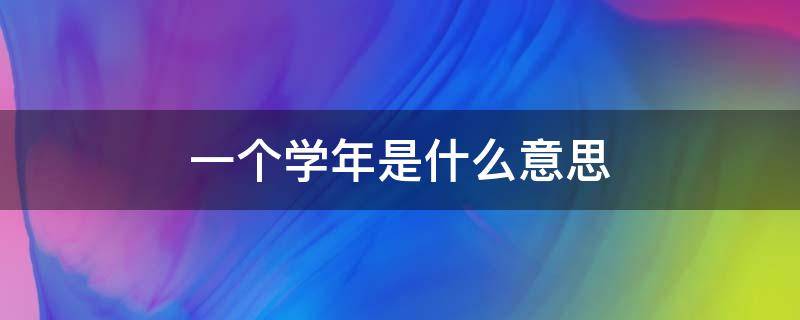 一个学年是什么意思（整个学年是什么意思）