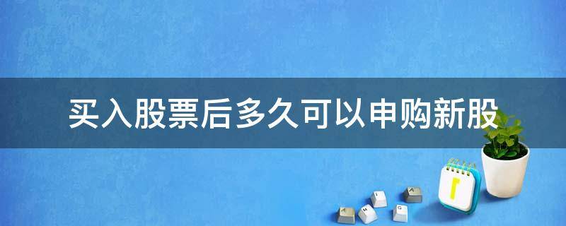买入股票后多久可以申购新股（新股申购成功后多久可以买）