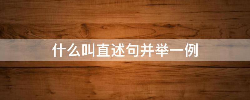 什么叫直述句并举一例（直述句什么意思举个例子说明）
