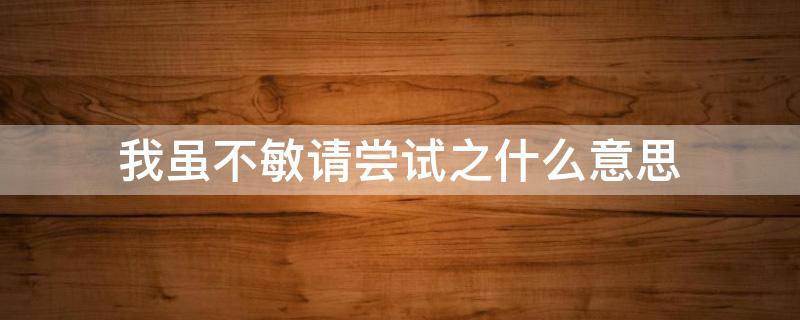 我虽不敏请尝试之什么意思 我虽不敏请尝试之的尝是什么意思