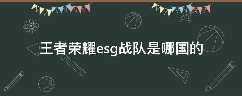 王者荣耀esg战队是哪国的 王者荣耀vsg战队是哪个国家