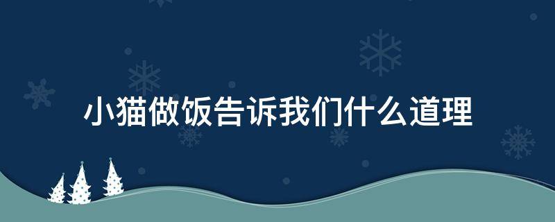 小猫做饭告诉我们什么道理（小猫做饭说明一个什么道理）