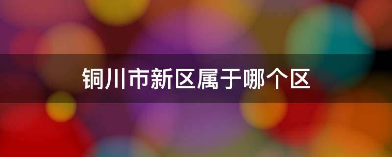 铜川市新区属于哪个区（铜川新区指的是哪里）