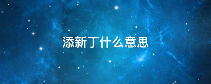 添新丁什么意思 家中又添新丁什么意思