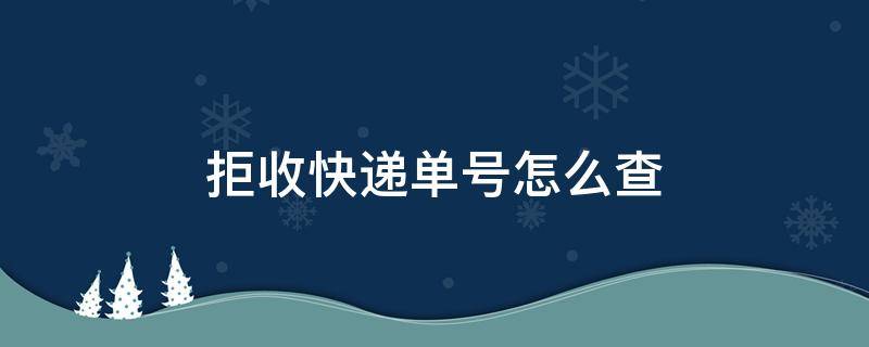 拒收快递单号怎么查（拒收的快递单号是什么在哪里查找单号）