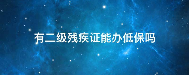 有二级残疾证能办低保吗 有二级残疾证可以申请低保吗?