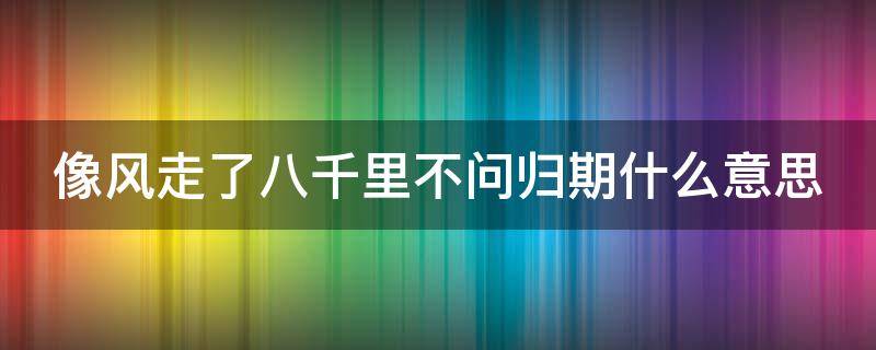 像风走了八千里不问归期什么意思（像风走了八千里 不问归期什么意思）