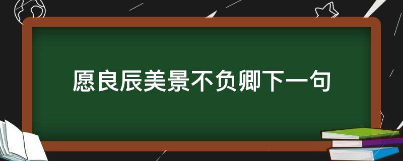 愿良辰美景不负卿下一句（良辰美景不负你）