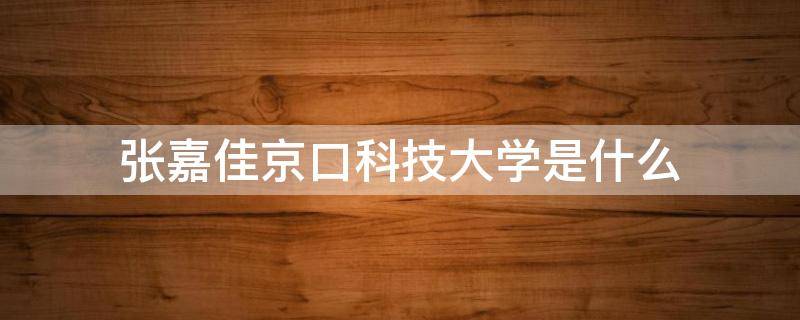 张嘉佳京口科技大学是什么