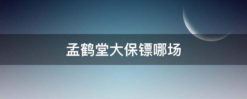 孟鹤堂大保镖哪场（孟鹤堂《大保镖》）