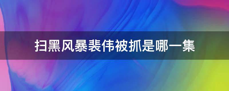 扫黑风暴裴伟被抓是哪一集（扫黑风暴裴伟第几集被抓）