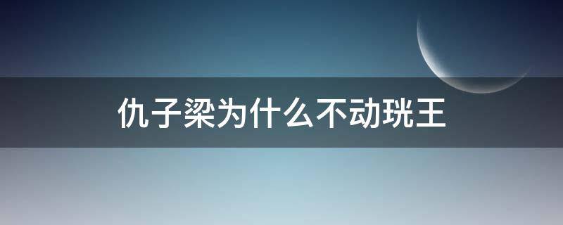 仇子梁为什么不动珖王（仇子梁为什么不敢动珖王）