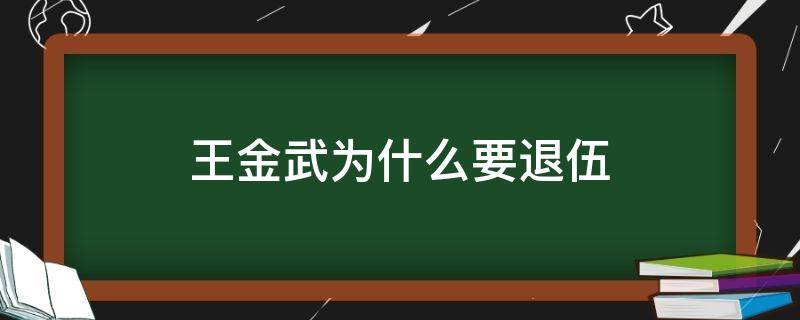 王金武为什么要退伍 王金武退伍了吗