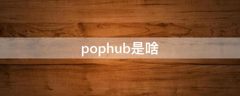pophub是啥（pophub什么意思）