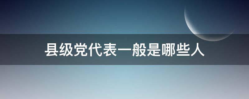 县级党代表一般是哪些人（县区党代表一般是哪些人）