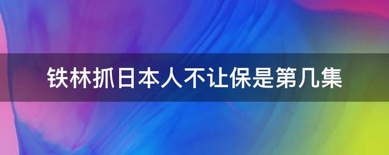 铁林抓日本人不让保是第几集 红色铁林抓日本人不让保第几集