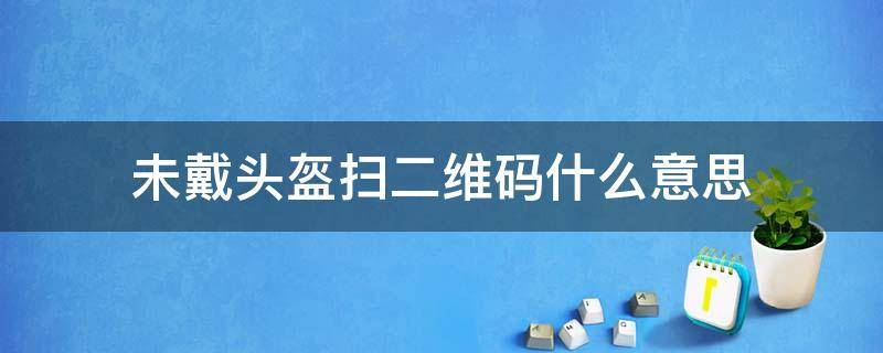 未戴头盔扫二维码什么意思（没戴头盔扫二维码显示违法一次）