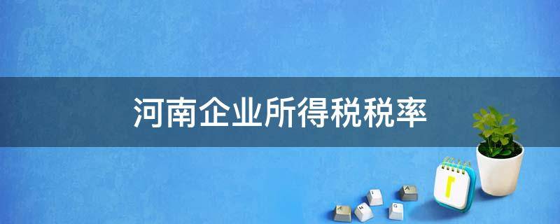 河南企业所得税税率 河南省企业所得税税率