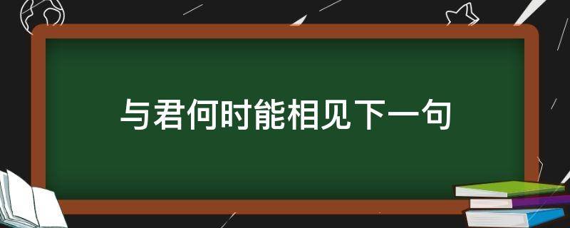 与君何时能相见下一句（何时与君再相见下一句）