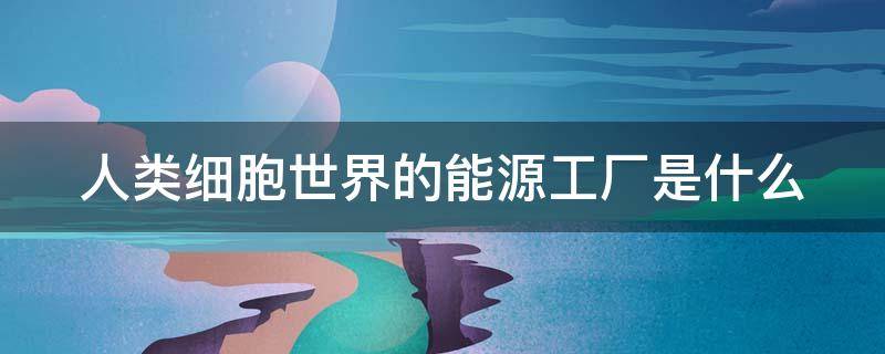 人类细胞世界的能源工厂是什么（人类细胞世界的能源工厂是什么它提供的能量）