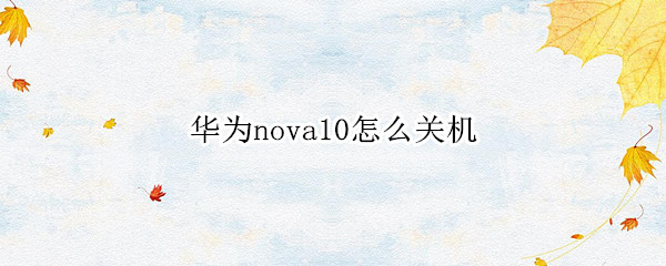 华为nova10怎么关机 华为nova手机自动关机